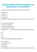 Firefighter 1 Midterm Exam Review Questions and Verified Answers &ndash; 2026&sol;2027 Firefighter Certification Study Guide