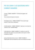 PSY 201 EXAM 1 UO QUESTIONS WITH CORRECT ANSWERS 