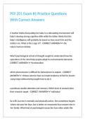 PSY 201 Exam -1 Practice Questions With Correct Answers 