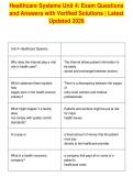 Healthcare Systems Unit 4&colon; Exam Questions&NewLine;and Answers with Verified Solutions &vert; Latest&NewLine;Updated 2026