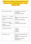 Health Care Systems Exam Questions and&NewLine;Answers with Verified Solutions &vert; Latest&NewLine;Updated 2026