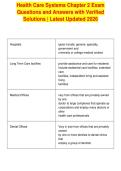 Health Care Systems Chapter 2 Exam&NewLine;Questions and Answers with Verified&NewLine;Solutions &vert; Latest Updated 2026&NewLine;