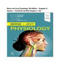 Berne and Levy Physiology 8th Edition Test Bank 2025&sol; 2026 &vert; Koeppen & Stanton &vert; Verified Chapters 1&ndash;44 &vert; 100&percnt; Verified with Correct Questions and Answers &vert; Complete Medical Physiology Exam Prep Study Resource with Solution