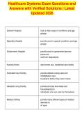 Healthcare Systems Exam Questions and&NewLine;Answers with Verified Solutions &vert; Latest&NewLine;Updated 2026