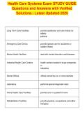 Health Care Systems Exam STUDY GUIDE&NewLine;Questions and Answers with Verified&NewLine;Solutions &vert; Latest Updated 2026