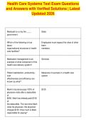 Health Care Systems Test Exam Questions&NewLine;and Answers with Verified Solutions &vert; Latest&NewLine;Updated 2026&NewLine;