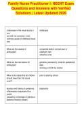 Family Nurse Practitioner I&colon; HEENT Exam&NewLine;Questions and Answers with Verified&NewLine;Solutions &vert; Latest Updated 2026