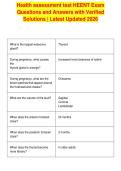 Health assessment test HEENT Exam&NewLine;Questions and Answers with Verified&NewLine;Solutions &vert; Latest Updated 2026