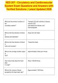 HES 207 - Circulatory and Cardiovascular&NewLine;System Exam Questions and Answers with&NewLine;Verified Solutions &vert; Latest Updated 2026