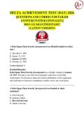 DELTA ACHIEVEMENT TEST &lpar;DAT&rpar; 2026 QUESTIONS AND CORRECT DETAILED  ANSWERS WITH RATIONALES &vert;&vert;  100&percnt; GUARANTEED PASS&excl;&excl;  <LATEST VERSION>