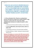 NURS 5315 ADVANCED PATHOPHYSIOLOGY &ndash;&NewLine;PULMONARY & RESPIRATORY SYSTEMS&NewLine;ACTUAL EXAM PREP 2026 ALL QUESTIONS&NewLine;AND CORRECT DETAILED ANSWERS WITH&NewLine;RATIONALES ALREADY A GRADED WITH&NewLine;EXPERT FEEDBACK &vert;NEW AND REVISED