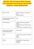HES 300 - Blood Pressure Renal Function&NewLine;Exam Questions and Answers with Verified&NewLine;Solutions &vert; Latest Updated 2026