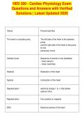 HES 300 - Cardiac Physiology Exam&NewLine;Questions and Answers with Verified&NewLine;Solutions &vert; Latest Updated 2026