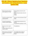 HES 300 - Efferent Signaling Exam Questions&NewLine;and Answers with Verified Solutions &vert; Latest&NewLine;Updated 2026