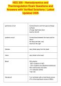 HES 300 - Hemodynamics and&NewLine;Thermregulation Exam Questions and&NewLine;Answers with Verified Solutions &vert; Latest&NewLine;Updated 2026