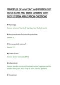 PRINCIPLES OF ANATOMY AND PHYSIOLOGY&NewLine;MOCK EXAM AND STUDY MATERIAL WITH&NewLine;BODY SYSTEM APPLICATION QUESTIONS