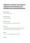 PRINCIPLES OF ANATOMY AND PHYSIOLOGY&NewLine;QUESTION SET WITH RATIONALES AND&NewLine;INTEGRATED BODY FUNCTION REVIEW 2026