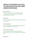 PRINCIPLES OF BIOCHEMISTRY 2026 ACTUAL&NewLine;TEST PAPER QUESTIONS SOLUTIONS VERIFIED&NewLine;COMPLETE STUDY PACKAGE