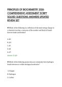 PRINCIPLES OF BIOCHEMISTRY 2026&NewLine;COMPREHENSIVE ASSESSMENT SCRIPT&NewLine;SOLVED QUESTIONS ANSWERS UPDATED&NewLine;REVIEW SET