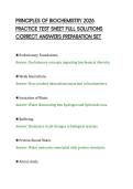 PRINCIPLES OF BIOCHEMISTRY 2026&NewLine;PRACTICE TEST SHEET FULL SOLUTIONS&NewLine;CORRECT ANSWERS PREPARATION SET