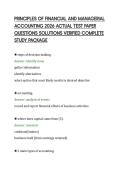 PRINCIPLES OF FINANCIAL AND MANAGERIAL&NewLine;ACCOUNTING 2026 ACTUAL TEST PAPER&NewLine;QUESTIONS SOLUTIONS VERIFIED COMPLETE&NewLine;STUDY PACKAGE