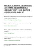 PRINCIPLES OF FINANCIAL AND MANAGERIAL&NewLine;ACCOUNTING 2026 COMPREHENSIVE&NewLine;ASSESSMENT SCRIPT SOLVED QUESTIONS&NewLine;ANSWERS UPDATED REVIEW SET&NewLine;