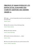 PRINCIPLES OF HUMAN PHYSIOLOGY 6TH&NewLine;EDITION ACTUAL EXAM PAPER 2026&NewLine;COMPLETE QUESTIONS AND ANSWERS&NewLine;GRADED A&plus;