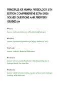 PRINCIPLES OF HUMAN PHYSIOLOGY 6TH&NewLine;EDITION COMPREHENSIVE EXAM 2026&NewLine;SOLVED QUESTIONS AND ANSWERS&NewLine;GRADED A&plus;