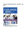 Leading and Managing in Nursing Yoder-Wise Test Bank 2025&sol; 2026 &vert; 100&percnt; Verified with Correct Questions and Answers &vert; Complete Nursing Leadership & Management Exam Prep Study Resource with Solution