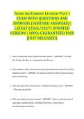 Texas Auctioneer License-Part 1 EXAM WITH QUESTIONS AND ANSWERS &lpar;VERIFIED ANSWERS&rpar; &vert; LATEST &lpar;2026&sol;2027&rpar; UPDATED VERSION &vert; 100&percnt; GUARANTEED PASS &lbrace;JUST RELEASED&rcub;