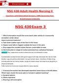 NSG 430 Exam 3 Adult Health Nursing II  Questions with Rationalized Answers&comma; 100&percnt; Guarantee Pass Grand Canyon University