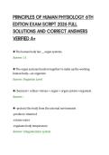 PRINCIPLES OF HUMAN PHYSIOLOGY 6TH&NewLine;EDITION EXAM SCRIPT 2026 FULL&NewLine;SOLUTIONS AND CORRECT ANSWERS&NewLine;VERIFIED A&plus;