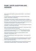 EXAM 7 &lpar;NCSF&rpar; QUESTIONS AND ANSWERS