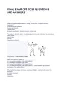 FINAL EXAM CPT NCSF QUESTIONS AND ANSWERS
