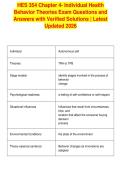 HES 354 Chapter 4- Individual Health&NewLine;Behavior Theories Exam Questions and&NewLine;Answers with Verified Solutions &vert; Latest&NewLine;Updated 2026