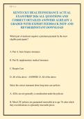 KENTUCKY HEALTH INSURANCE ACTUAL&NewLine;EXAM PREP 2026 ALL QUESTIONS AND&NewLine;CORRECT DETAILED ANSWERS ALREADY A&NewLine;GRADED WITH EXPERT FEEDBACK &vert;NEW AND&NewLine;REVISED&vert;INSTANT DOWNLOAD