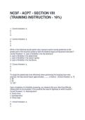 NCSF - ACPT - SECTION VIII &lpar;TRAINING INSTRUCTION - 16-&rpar; EXAM QUESTIONS AND ANSWERS&NewLine;
