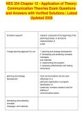 HES 354 Chapter 12 - Application of Theory&colon;&NewLine;Communication Theories Exam Questions&NewLine;and Answers with Verified Solutions &vert; Latest&NewLine;Updated 2026