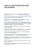 NCSF ALL UNIT EXAMS QUESTIONS AND ANSWERS