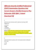 Offensive Security Certified Professional &NewLine;&lpar;OSCP&rpar; Examination Questions And &NewLine;Correct Answers &lpar;Verified Answers&rpar; Plus &NewLine;Rationales 2026 Q&A &vert; Instant &NewLine;Download Pdf 