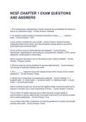 NCSF CHAPTER 1 EXAM QUESTIONS AND ANSWERS