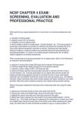 NCSF CHAPTER 4 EXAM SCREENING&comma; EVALUATION AND PROFESSIONAL PRACTICE QUESTIONS AND ANSWERS