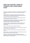 NCSF CSC CHAPTER 1 INTRO TO STRENGTH AND CONDITIONING EXAM QUESTIONS AND ANSWERS