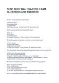 NCSF CSC FINAL PRACTICE EXAM QUESTIONS AND ANSWERS