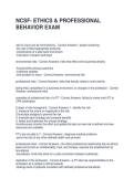 NCSF- ETHICS & PROFESSIONAL BEHAVIOR EXAM QUESTIONS WITH CORRECT ANSWERS
