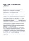 NCSF EXAM 1 QUESTIONS AND ANSWERS