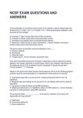 NCSF EXAM QUESTIONS AND ANSWERS