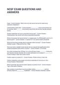 NCSF EXAM QUESTIONS AND ANSWERS &vert; GRADED A