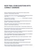 NCSF FINAL EXAM QUESTIONS WITH CORRECT ANSWERS