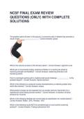 NCSF FINAL EXAM REVIEW QUESTIONS &lpar;ONLY&rpar; WITH COMPLETE SOLUTIONS